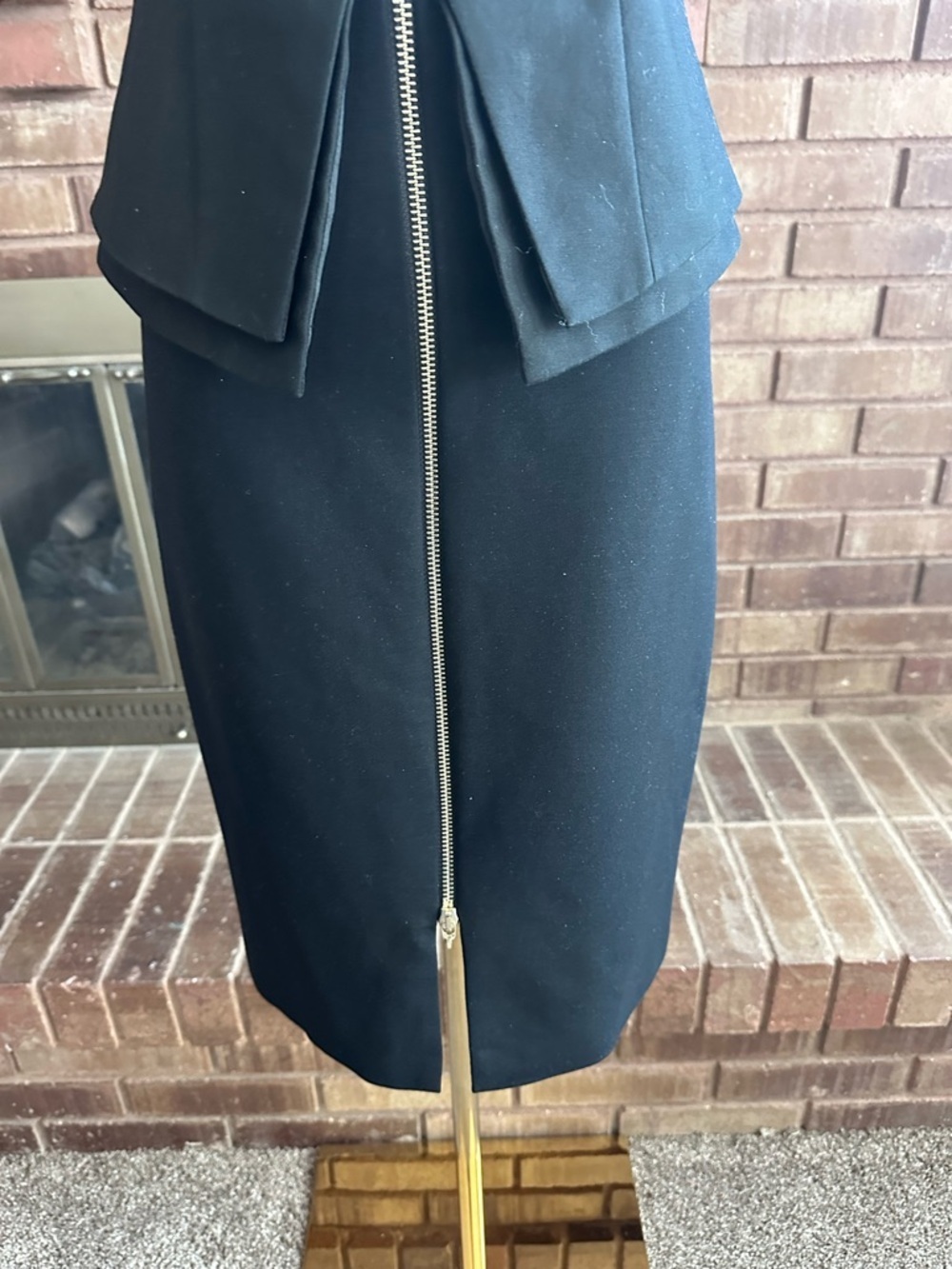 Ted Baker Kwyli Sculptural Peplum Zip Front Midi Dress Black Size 1 / US 4 LBD - Picture 9 of 12